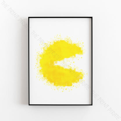 Gaming 'PACMAN' (Right) Watercolour Splash Wall Art Print