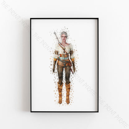 Gaming 'THE WITCHER - CIRI' Cirilla Watercolour Splash Wall Art Print