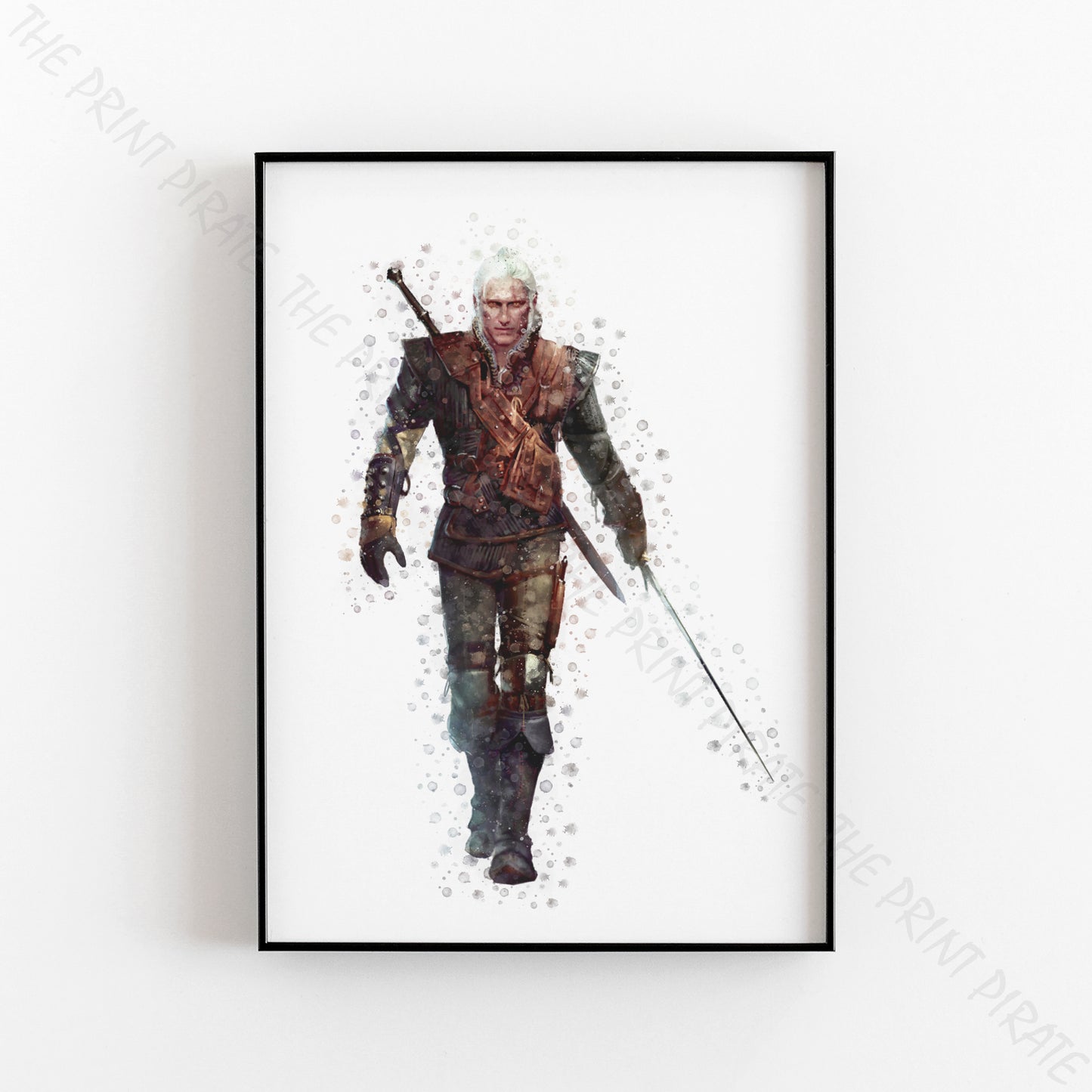 Gaming 'THE WITCHER - GERALT' Watercolour Splash Wall Art Print