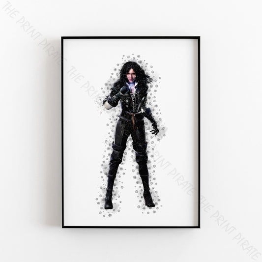 Gaming 'THE WITCHER - YENNEFER' Watercolour Splash Wall Art Print