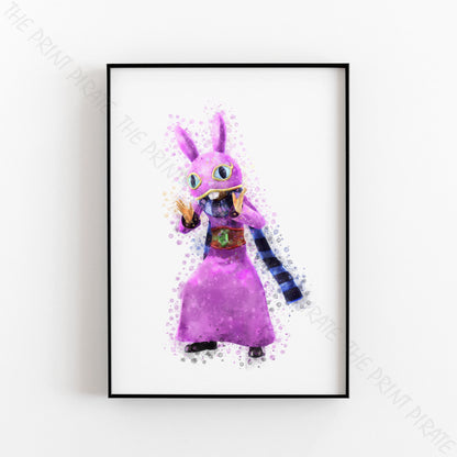 Gaming 'RAVIO' Legend of Zelda Watercolour Splash Wall Art Print