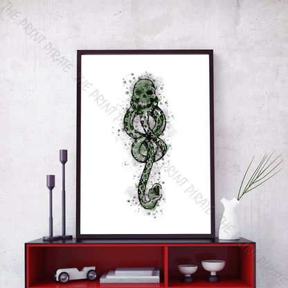 Wizarding World 'DARK MARK' Death Eaters Harry Potter / Fantastic Beasts Watercolour Splash Wall Art Print