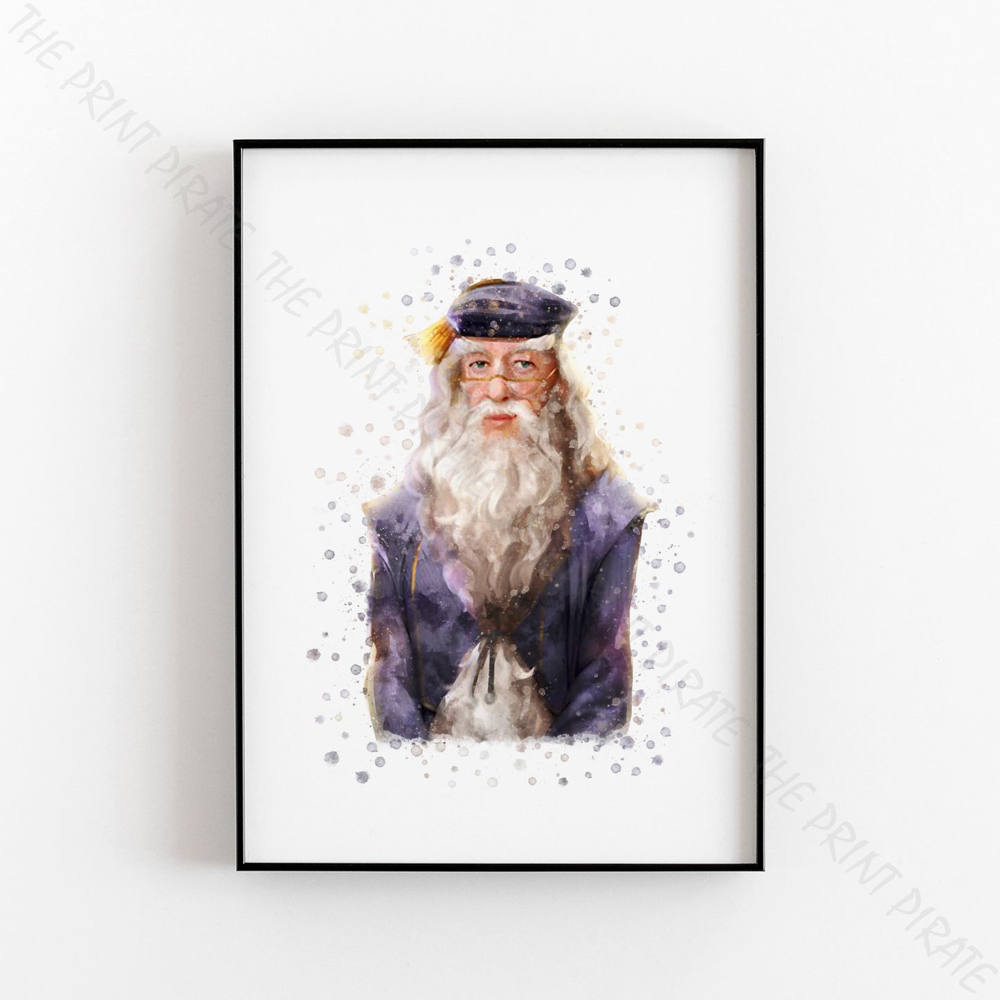 Wizarding World 'ALBUS DUMBLEDORE' Hogwarts Harry Potter / Fantastic Beasts Watercolour Splash Wall Art Print