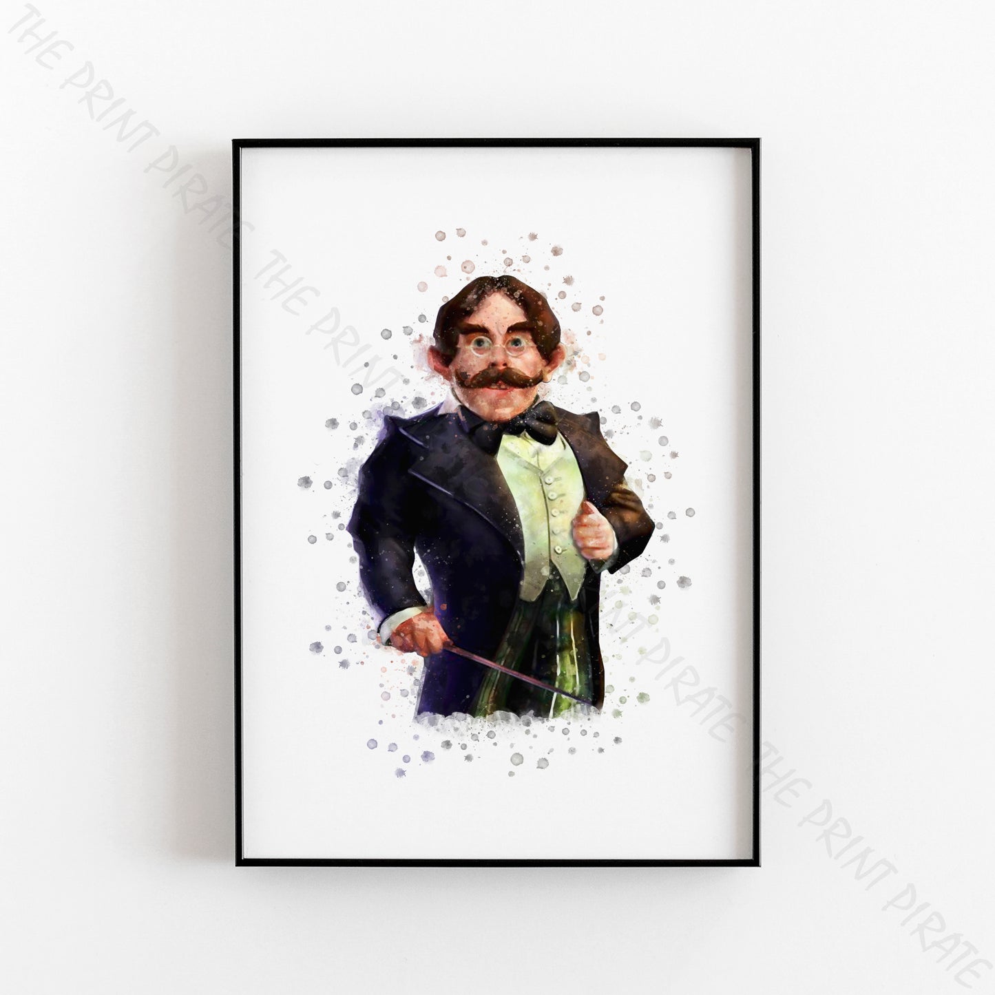 Wizarding World 'PROFESSOR FLITWICK' Hogwarts Harry Potter / Fantastic Beasts Watercolour Splash Wall Art Print