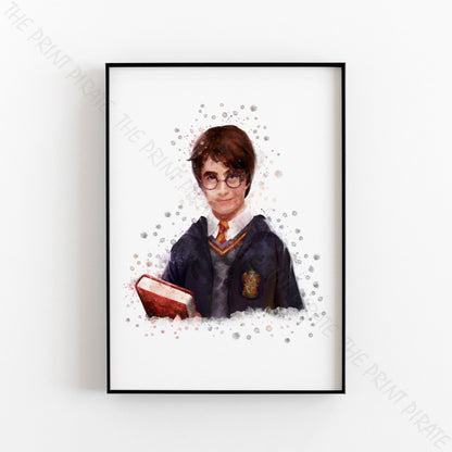 Wizarding World 'HARRY POTTER' Hogwarts Harry Potter / Fantastic Beasts Watercolour Splash Wall Art Print