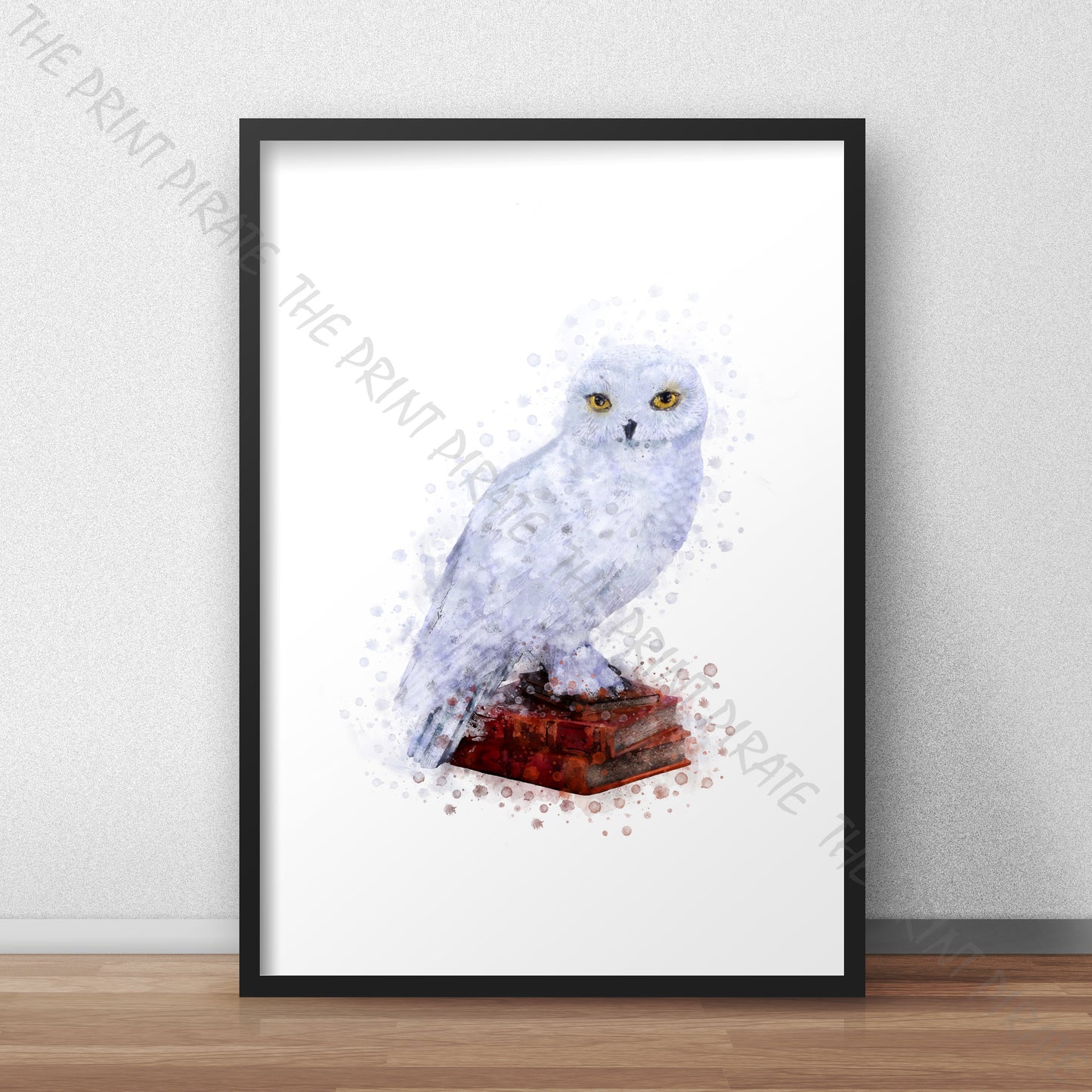 Wizarding World 'HEDWIG' Owl Harry Potter / Fantastic Beasts Watercolour Splash Wall Art Print