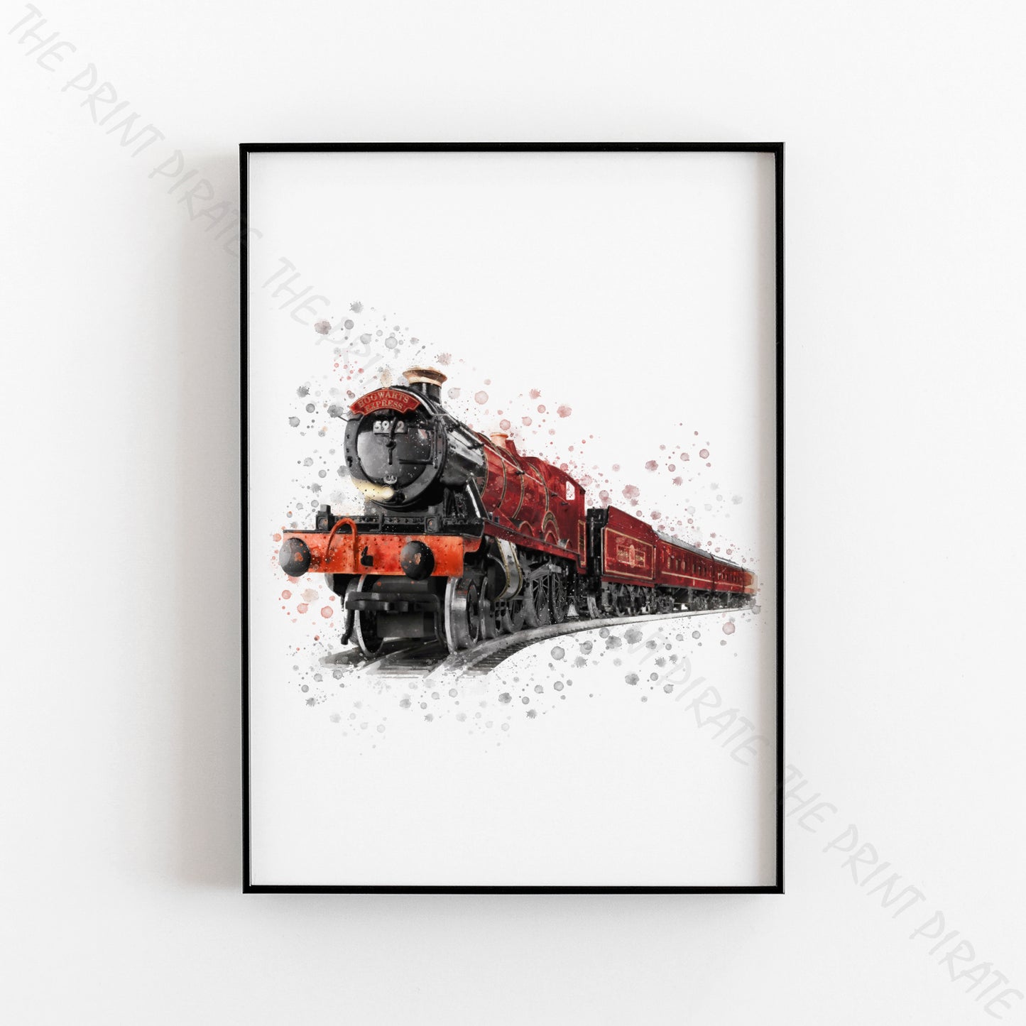 Wizarding World 'HOGWARTS EXPRESS' Hogwarts Harry Potter / Fantastic Beasts Watercolour Splash Wall Art Print