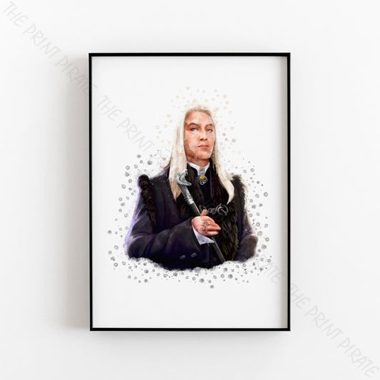 Wizarding World 'LUCIUS MALFOY' Hogwarts Harry Potter / Fantastic Beasts Watercolour Splash Wall Art Print