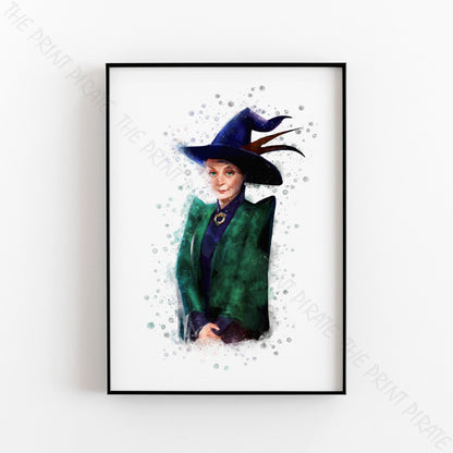 Wizarding World 'PROFESSOR McGONAGALL' Hogwarts Harry Potter / Fantastic Beasts Watercolour Splash Wall Art Print