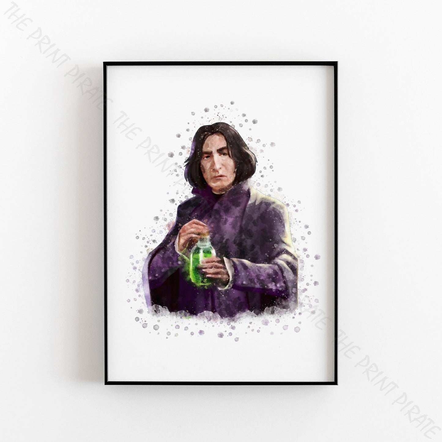 Wizarding World 'PROFESSOR SNAPE' Hogwarts Harry Potter / Fantastic Beasts Watercolour Splash Wall Art Print