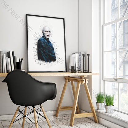 Wizarding World 'LORD VOLDEMORT' Death Eater Harry Potter / Fantastic Beasts Watercolour Splash Wall Art Print