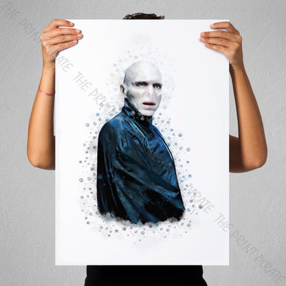 Wizarding World 'LORD VOLDEMORT' Death Eater Harry Potter / Fantastic Beasts Watercolour Splash Wall Art Print