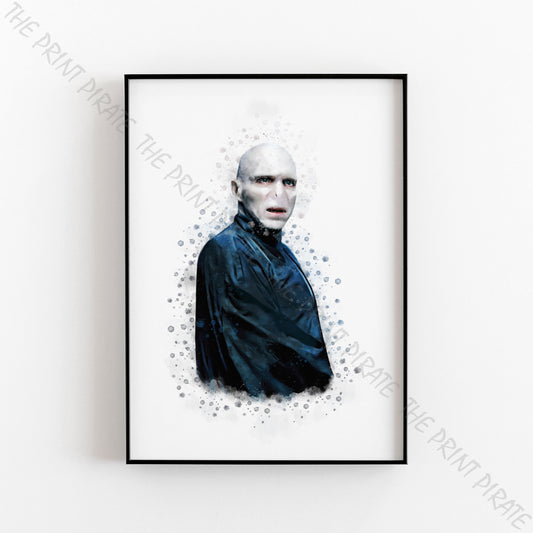 Wizarding World 'LORD VOLDEMORT' Death Eater Harry Potter / Fantastic Beasts Watercolour Splash Wall Art Print