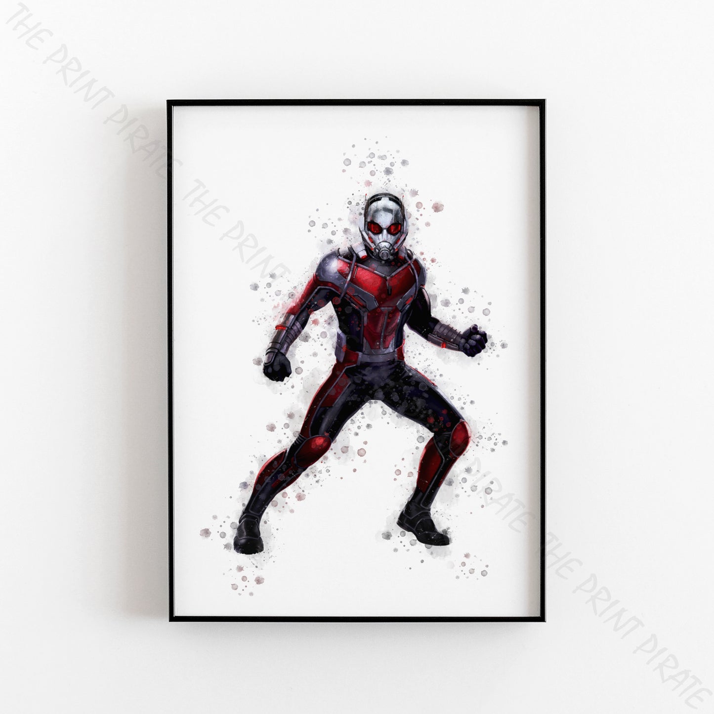 Superhero 'ANT MAN' Marvel Watercolour Splash Wall Art Print