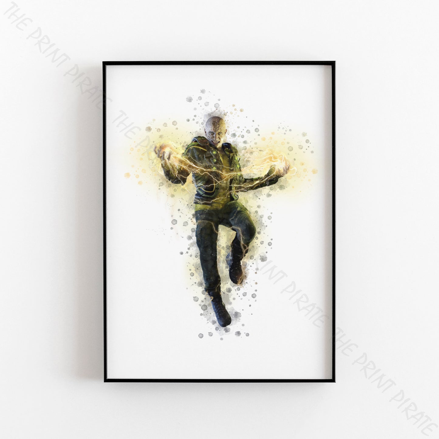 SuperVillain 'ELECTRO' Marvel Watercolour Splash Wall Art Print