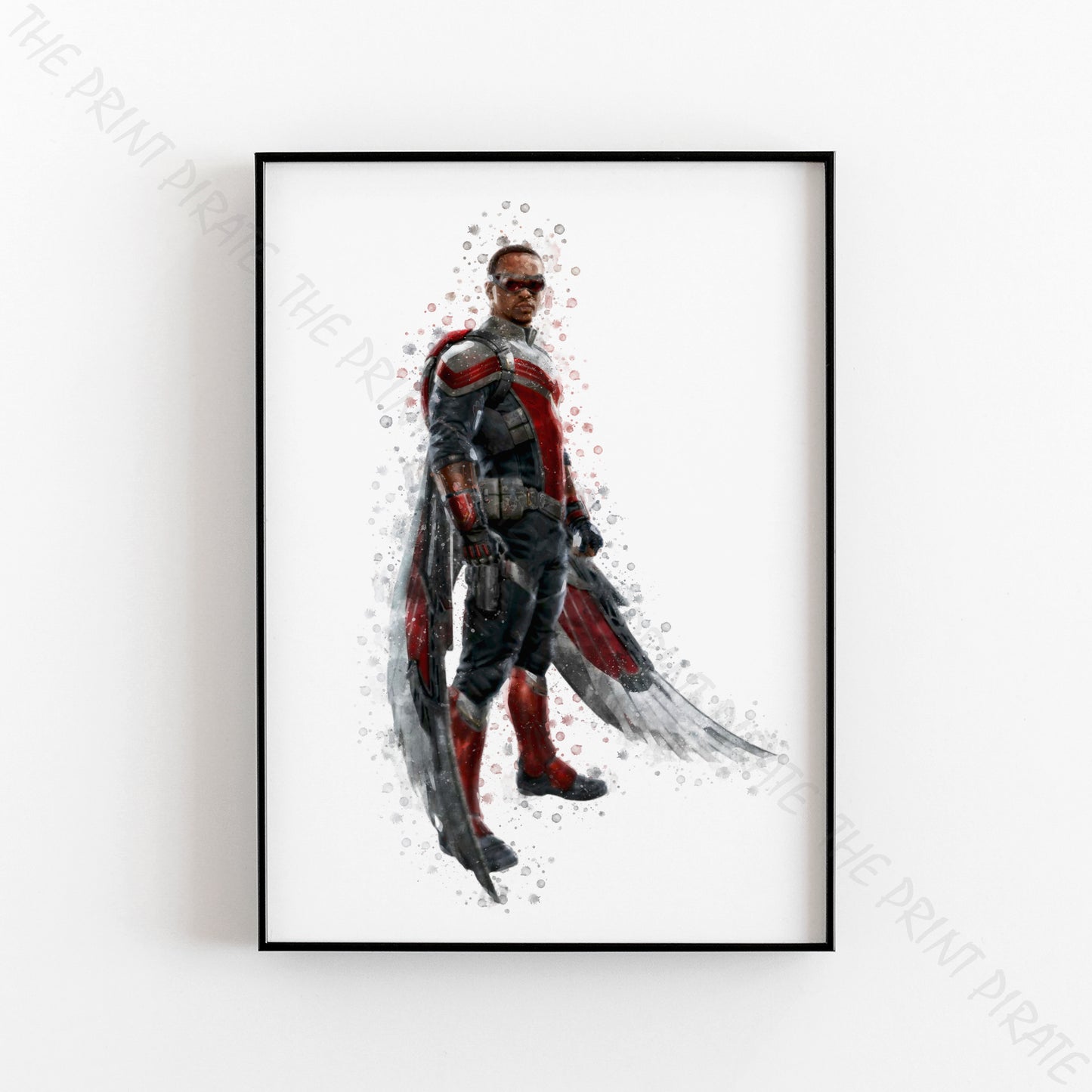 Superhero 'FALCON' Marvel Watercolour Splash Wall Art Print