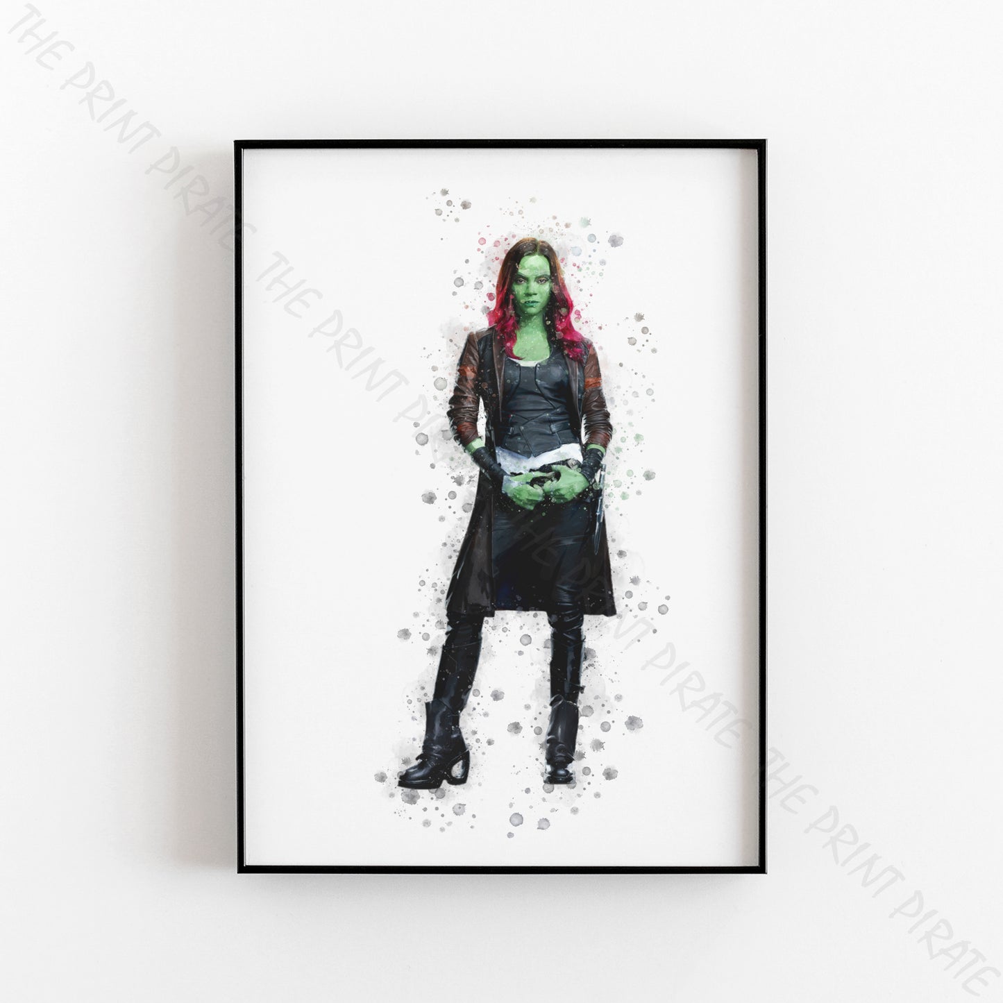 Superhero 'GAMORA' Marvel Watercolour Splash Wall Art