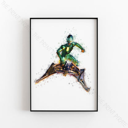 SuperVillain 'GREEN GOBLIN' Marvel Watercolour Splash Wall Art Print