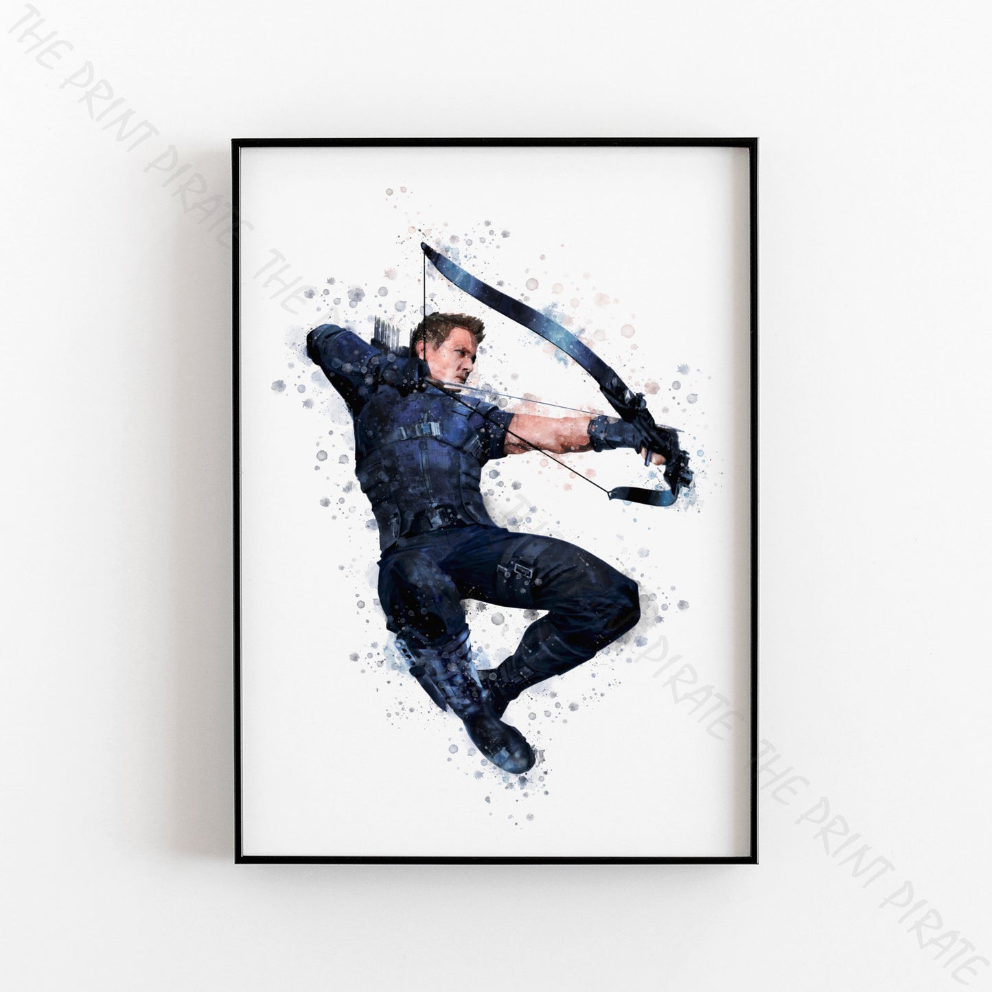 Superhero 'HAWKEYE' Marvel Watercolour Splash Wall Art