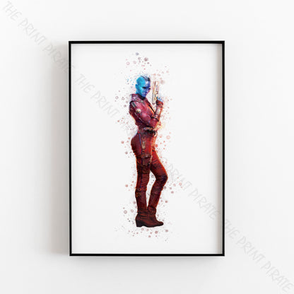 Superhero 'NEBULA' Marvel Watercolour Splash Wall Art Print