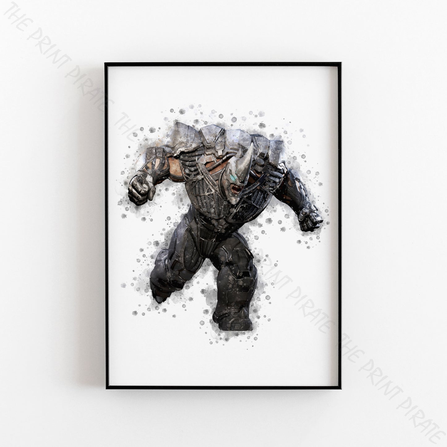 SuperVillain 'RHINO' Marvel Watercolour Splash Wall Art Print