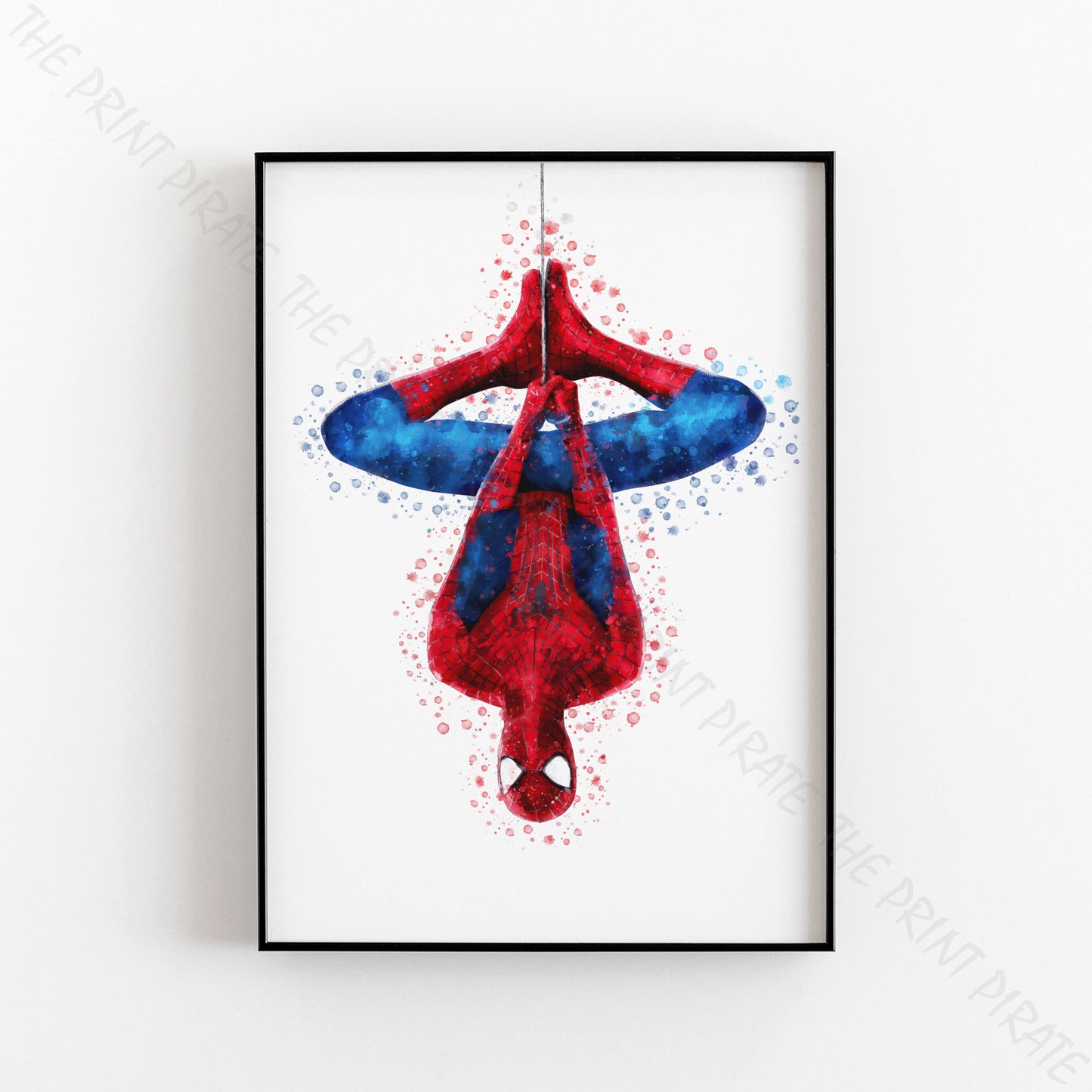 Superhero 'SPIDERMAN' Hanging (No.7) Marvel Watercolour Splash Wall Art Print