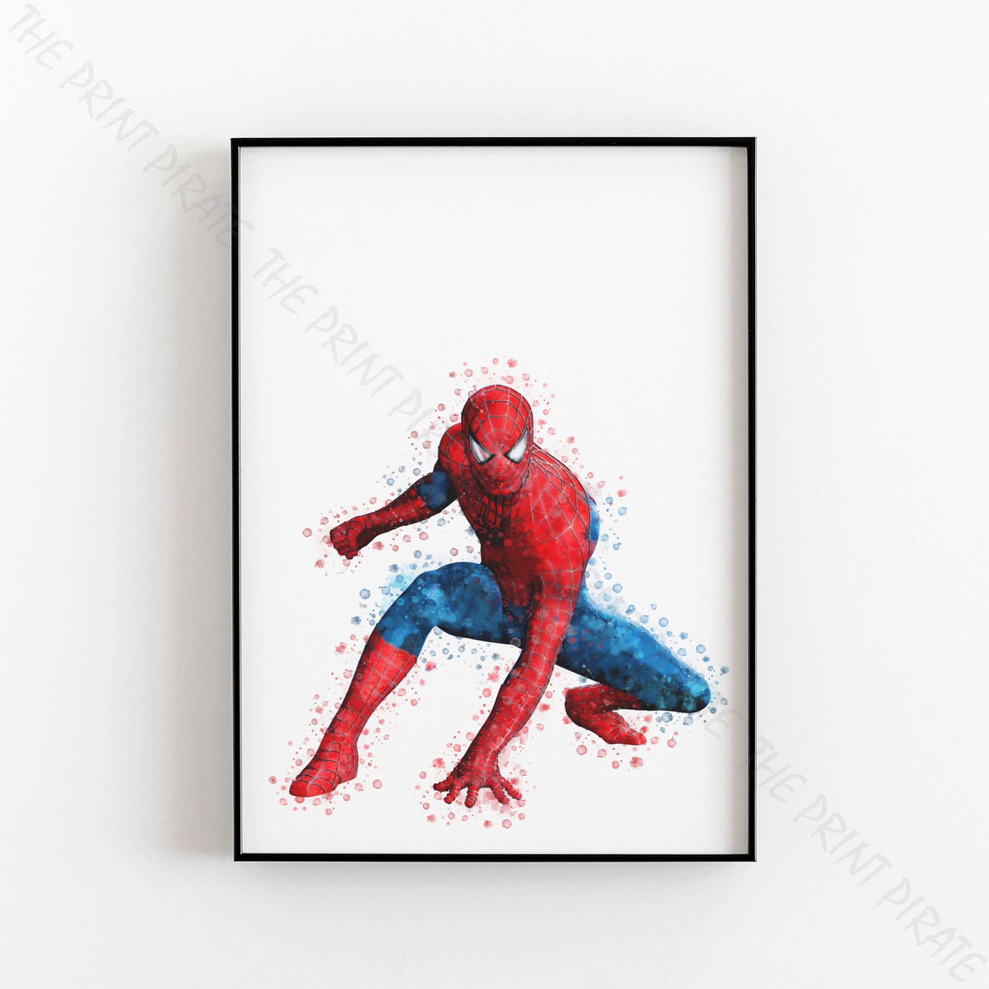 Superhero 'SPIDERMAN' (No.1) Marvel Watercolour Splash Wall Art Print