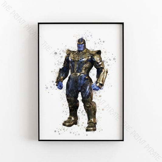 SuperVillain 'THANOS' Marvel Watercolour Splash Wall Art Print