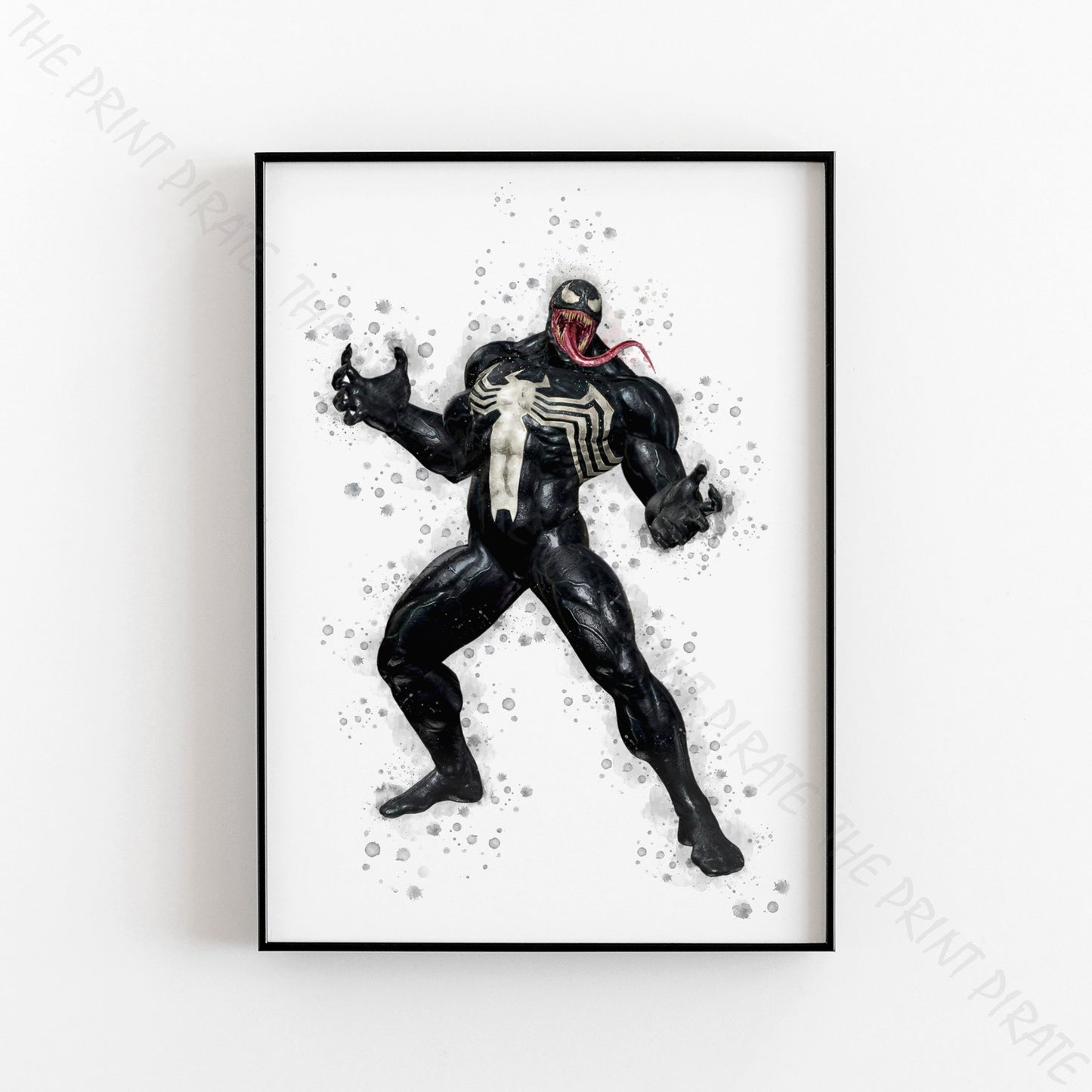 SuperVillain 'VENOM' Marvel Watercolour Splash Wall Art Print