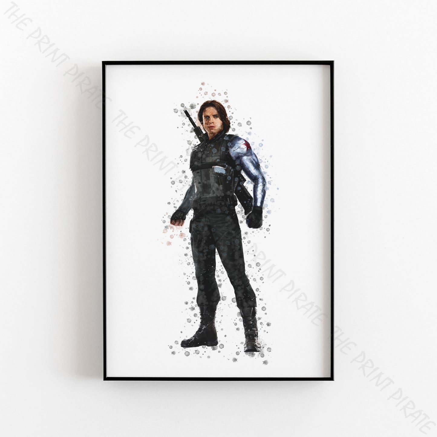 SuperVillain 'WINTER SOLDIER' Marvel Watercolour Splash Wall Art Print