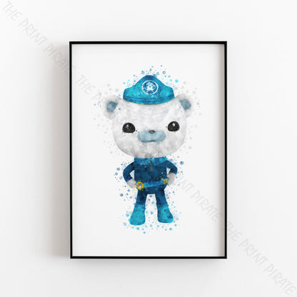 Octonauts 'CAPTAIN BARNACLES' Watercolour Splash Wall Art Print