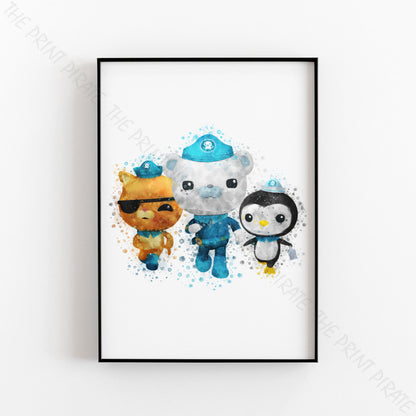 Octonauts 'OCTONAUTS TEAM' Watercolour Splash Wall Art Print