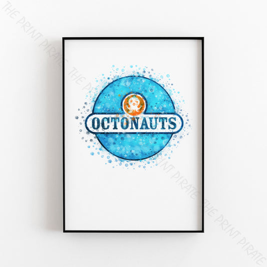 Octonauts 'OCTONAUTS LOGO' Watercolour Splash Wall Art Print