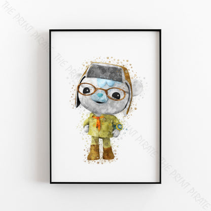 Octonauts 'TRACKER' Watercolour Splash Wall Art Print