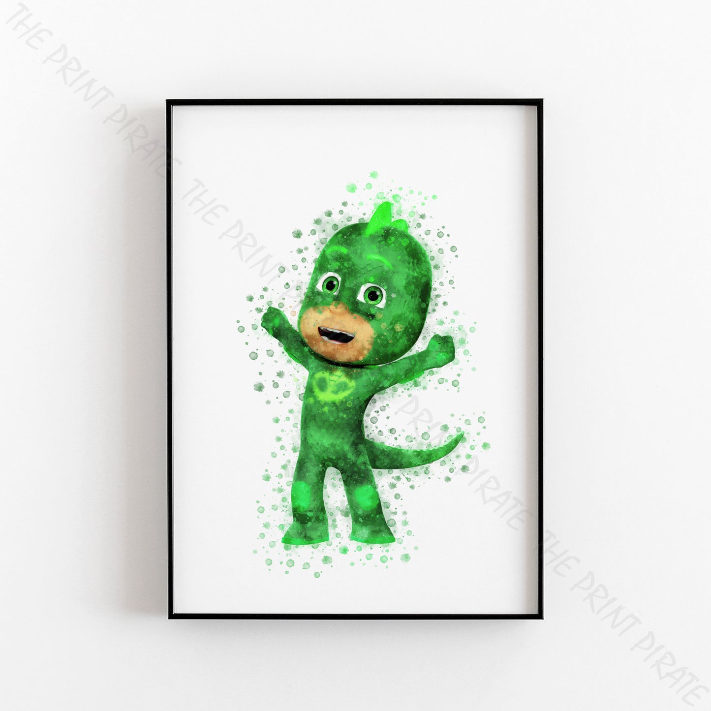 PJ Masks 'GEKKO - GREG' Watercolour Splash Wall Art Print