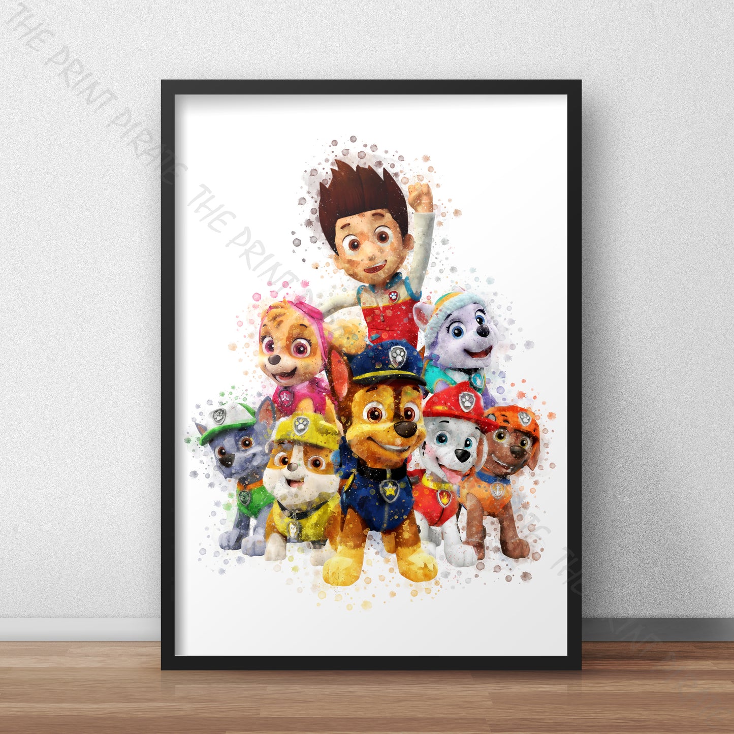 Paw Patrol 'PAW PATROL GROUP' Watercolour Splash Wall Art Print