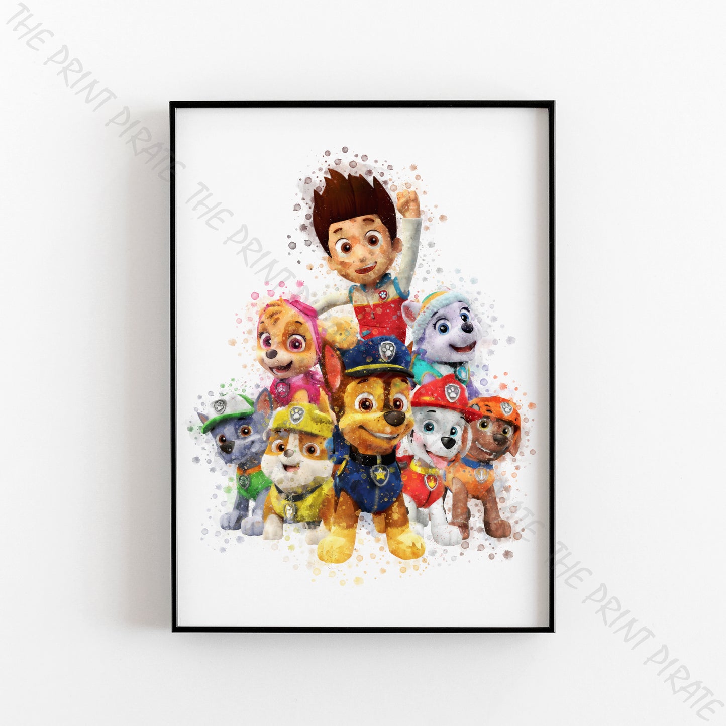 Paw Patrol 'PAW PATROL GROUP' Watercolour Splash Wall Art Print