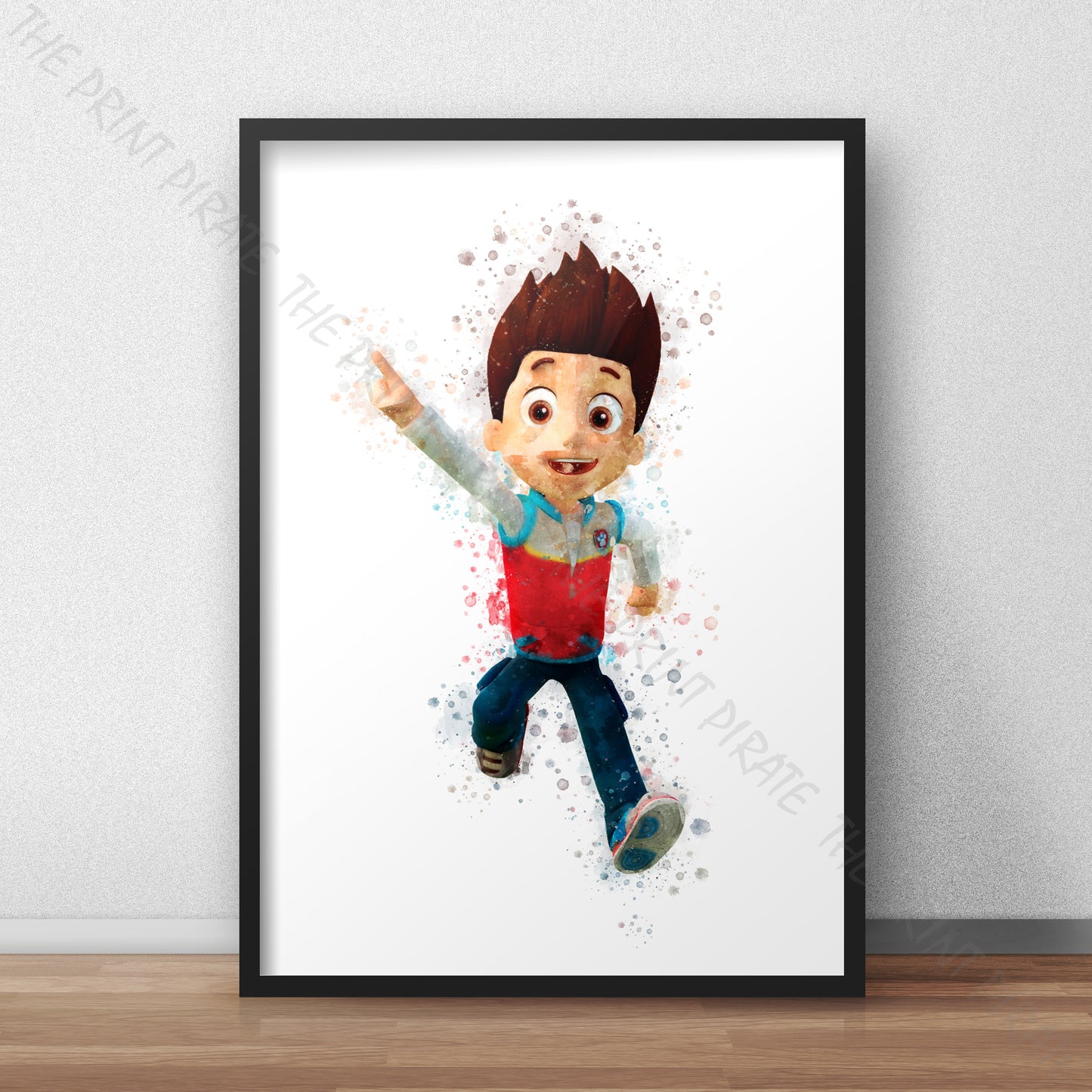 Paw Patrol 'RYDER' Watercolour Splash Wall Art Print