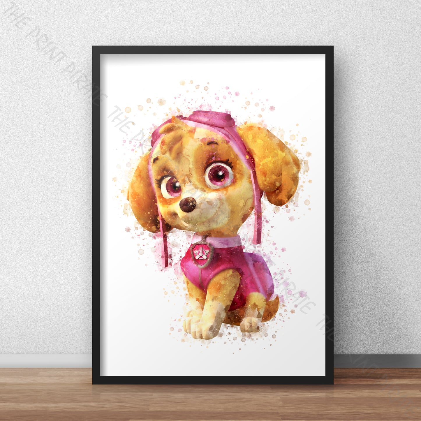 Paw Patrol 'SKYE' Watercolour Splash Wall Art Print