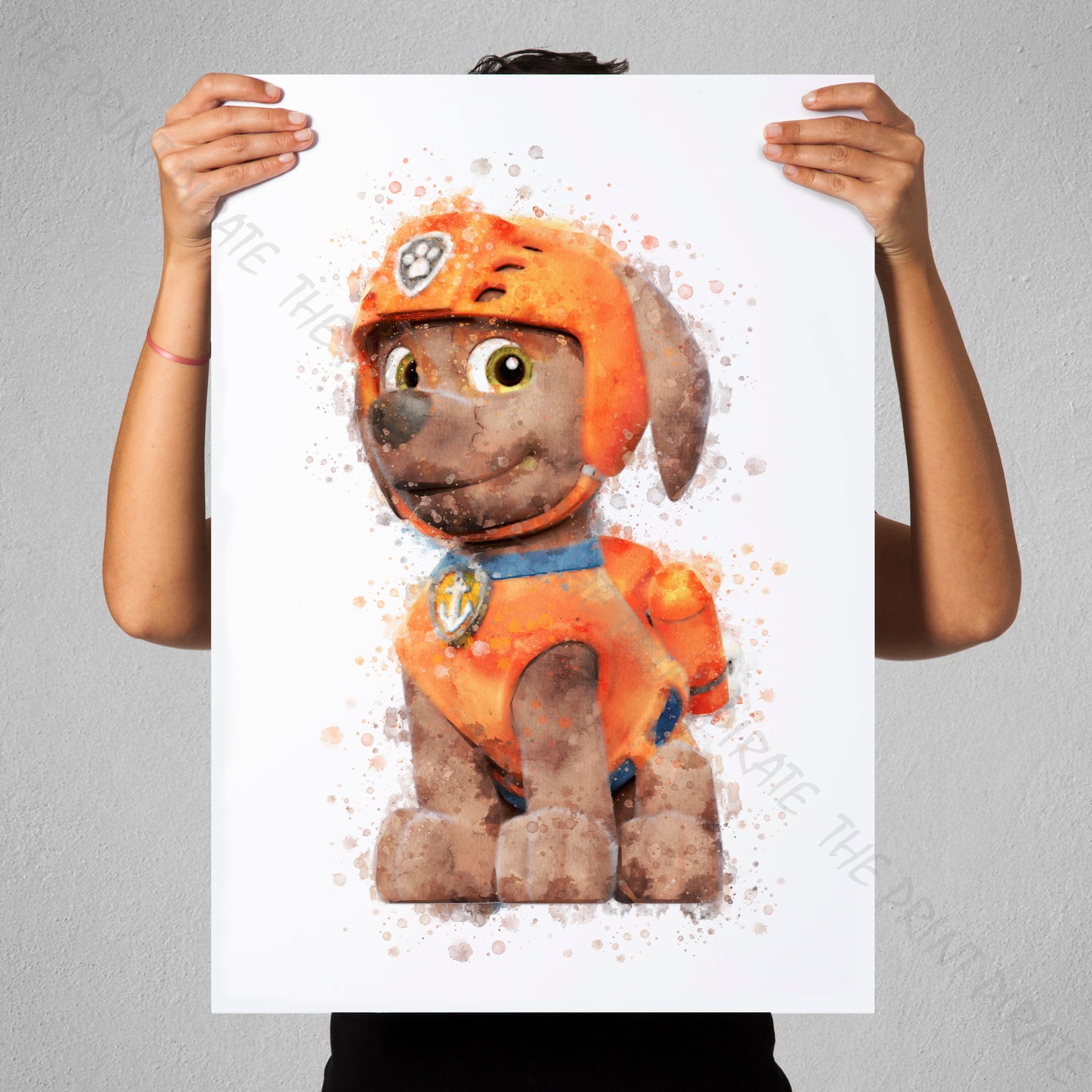 Paw Patrol 'ZUMA' Watercolour Splash Wall Art Print