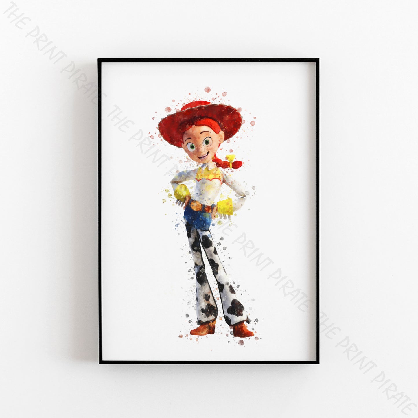 Disney Pixar 'COWGIRL JESSIE' Toy Story Watercolour Splash Wall Art Print