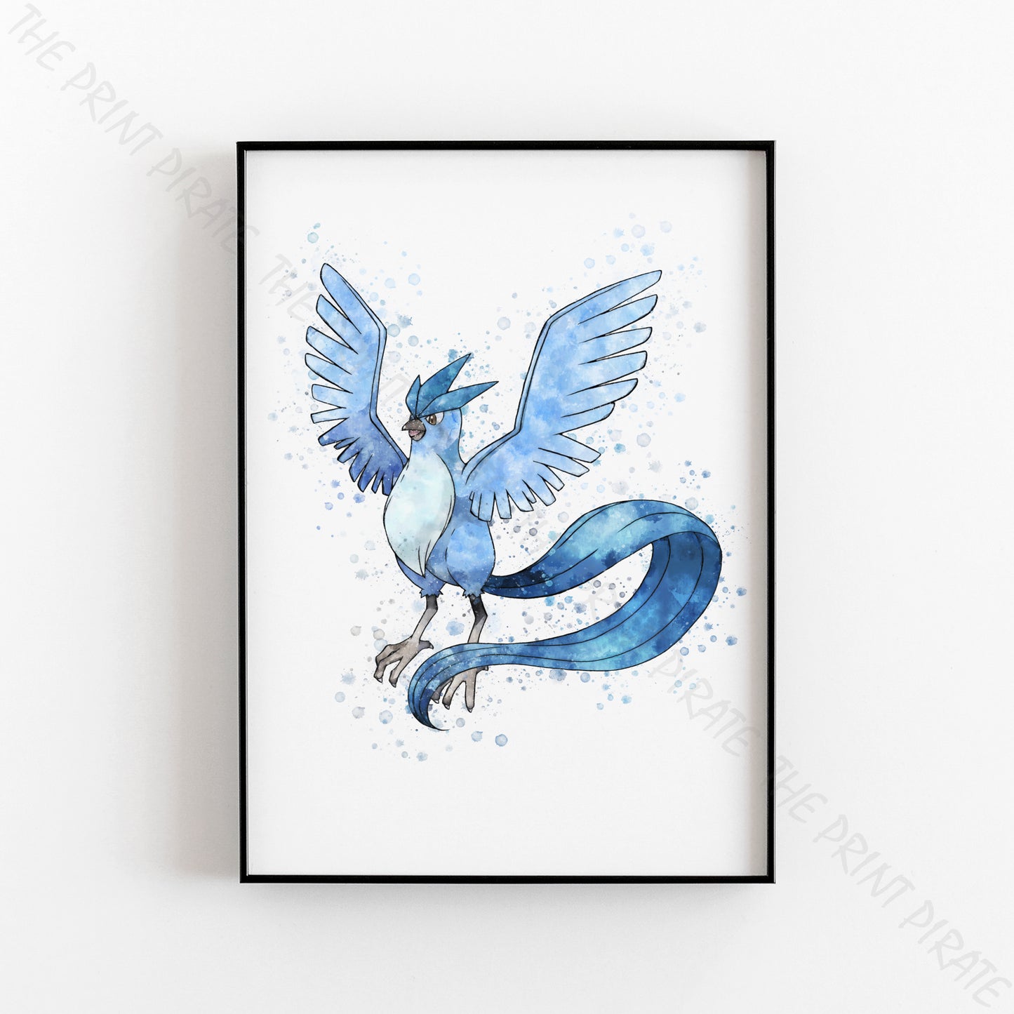 Pokemon 'ARTICUNO' Watercolour Splash Wall Art Print