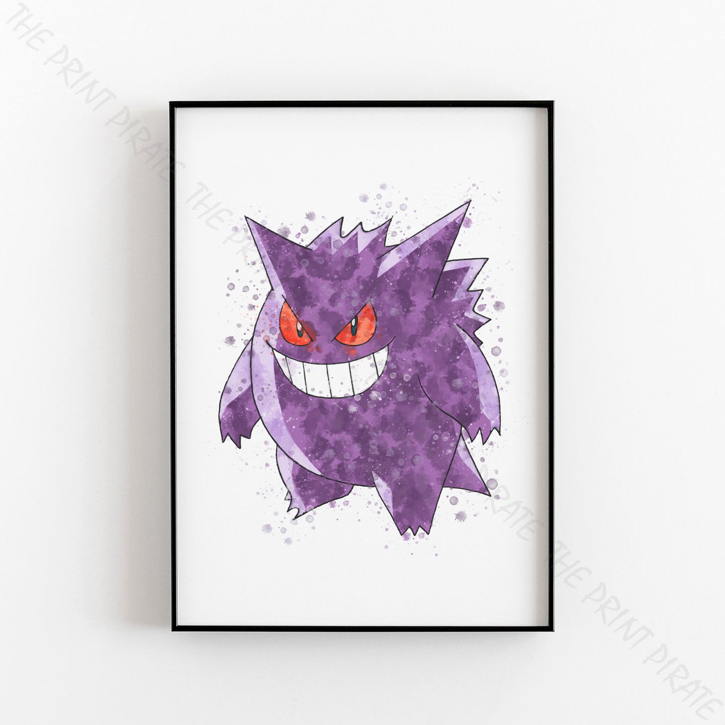 Pokemon 'GENGAR' Watercolour Splash Wall Art Print