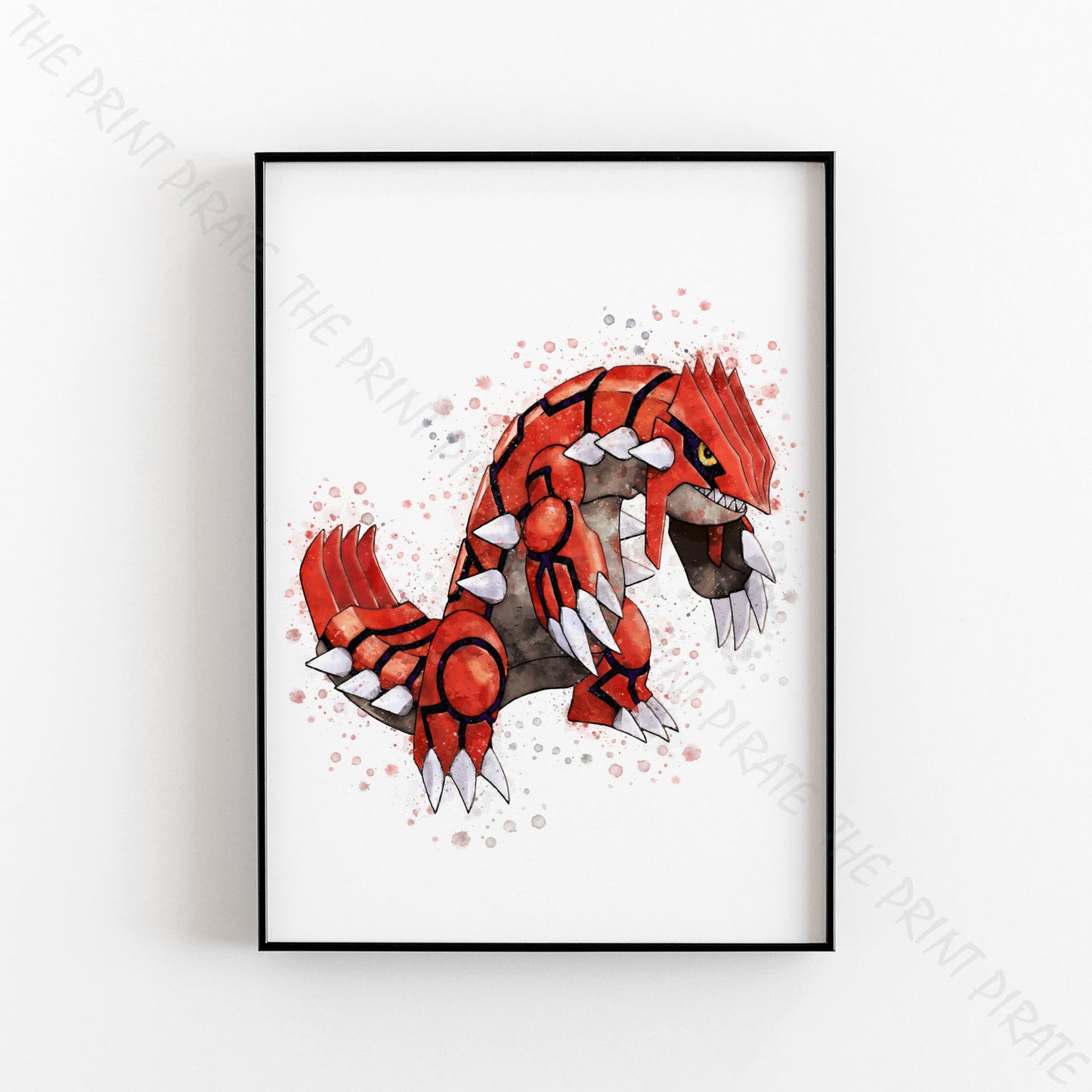 Pokemon 'GROUDON' Watercolour Splash Wall Art Print