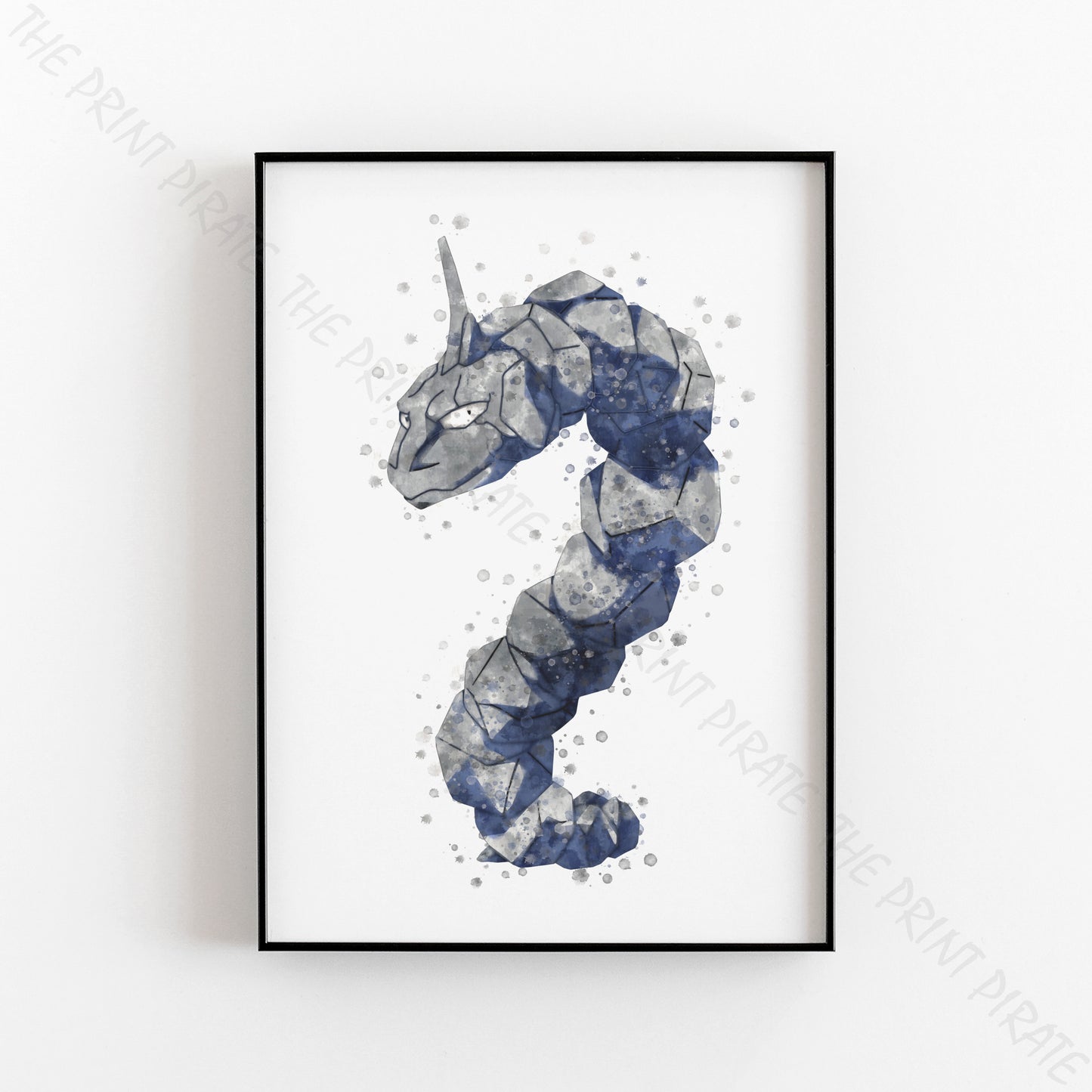 Pokemon 'ONIX' Watercolour Splash Wall Art Print