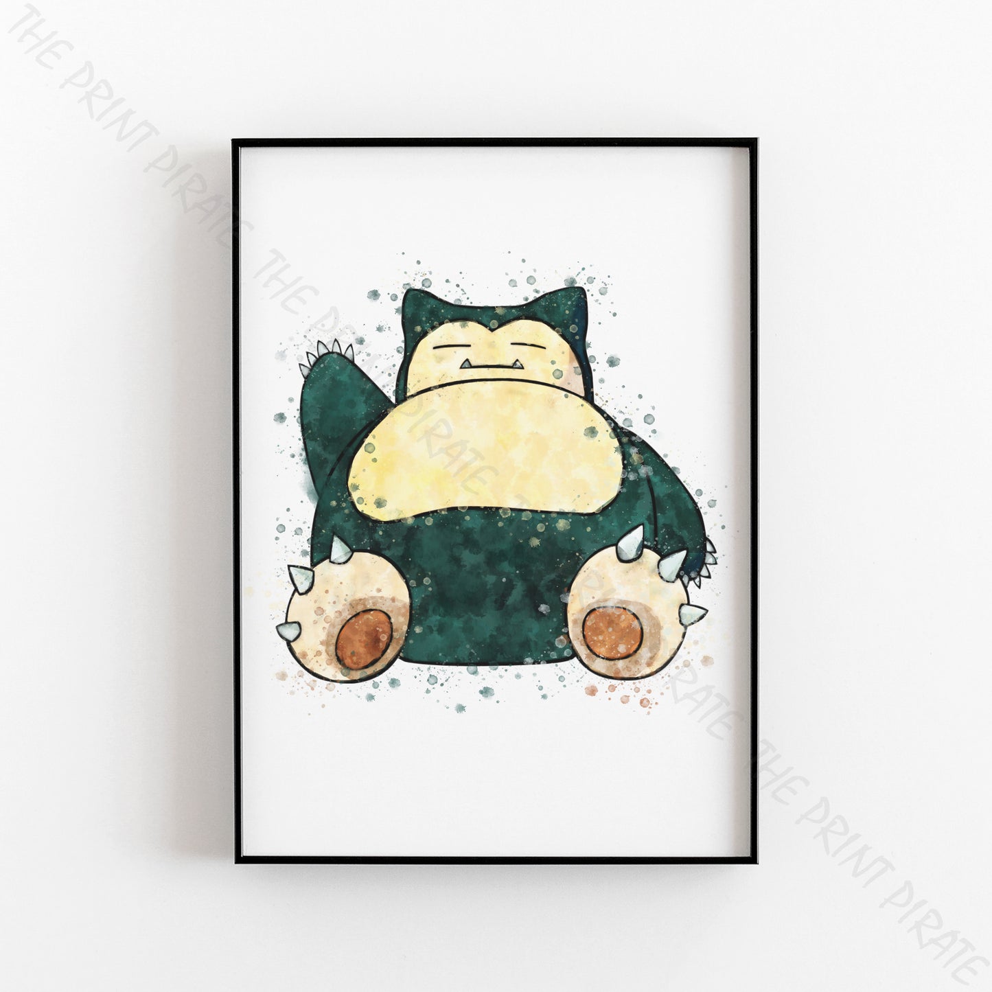 Pokemon 'SNORLAX' Watercolour Splash Wall Art Print