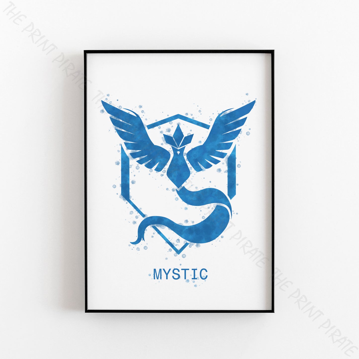 Pokemon 'TEAM MYSTIC' Watercolour Splash Wall Art Print