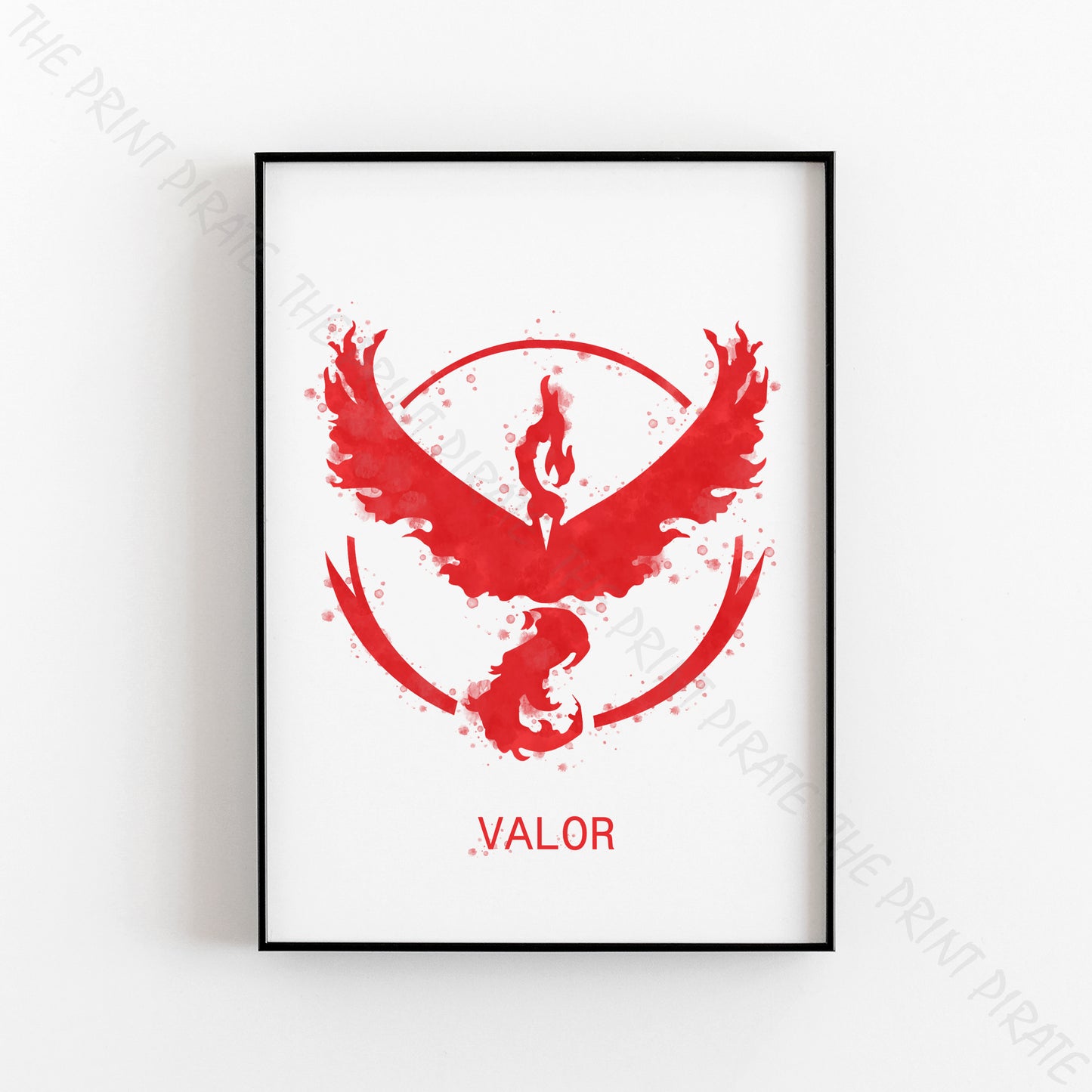 Pokemon 'TEAM VALOR' Watercolour Splash Wall Art Print