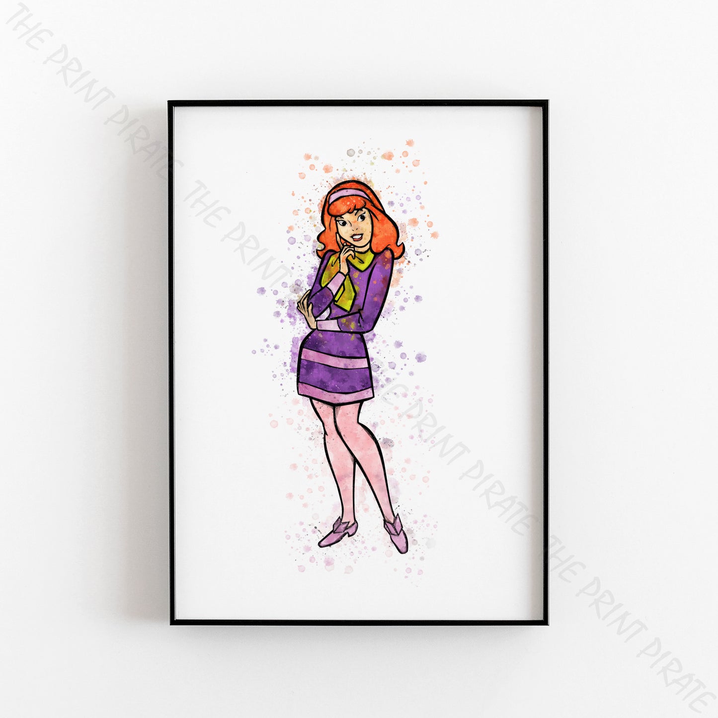 Scooby Doo 'DAPHNE' Watercolour Splash Wall Art Print