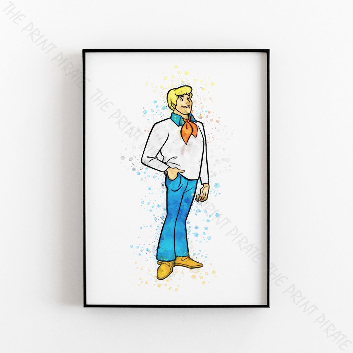 Scooby Doo 'FRED' Watercolour Splash Wall Art Print